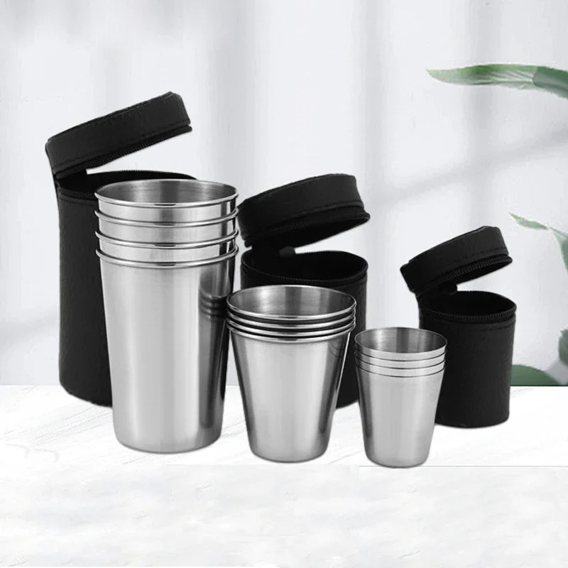4 Stuks Outdoor Reizen Rvs Cup - Whisky Beer And Wine recensie en prijs
